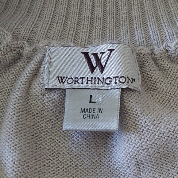 Worthington Open Front 2-Tone Gray Sweater Women's Size L - Picture 9 of 10